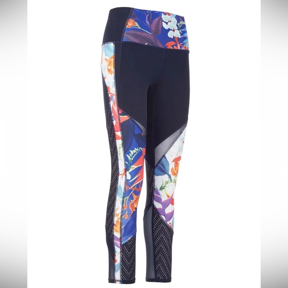 Athleta High Rise Tropical Precision 7/8 Tight-Navy Blue/Floral-Size XXS - Picture 5 of 12